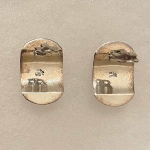 Vintage Engraved Sterling Silver 925 Clip on Earrings - Picture 10 of 11
